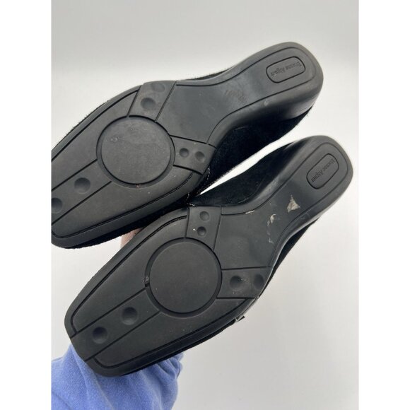 Etienne Aigner Women's Black Suede Leather Loafers With Buckle Accents Size 7 - Picture 14 of 16